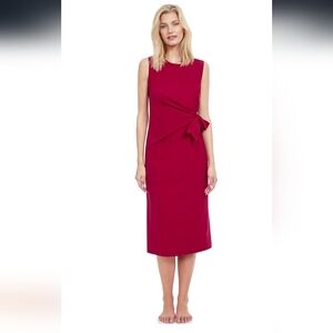 Gottex Sleeveless Midi Dress in Rich Red